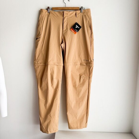 Columbia Light Beige Straight Leg Active Fit Convertible Outdoor Pants 16 - Picture 1 of 8